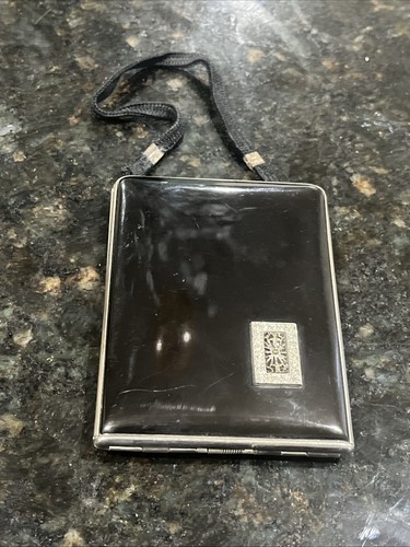 Vintage Art Deco Mondaine New York USA Black Dance Opera Compact Purse - Picture 1 of 8