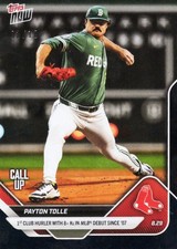 2025 Topps Now Payton Tolle #626 Black Foil /10 Boston Red Sox RC Baseball Card