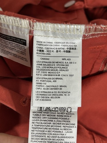 LEVIS LEVI'S MEDIUM Damen Orange Jeans Denim JACKE Damen Mantel Weiß Knöpfe - Bild 16 von 17