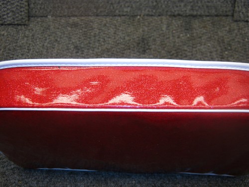 VINTAGE Back rest Snowmobile NOS Custom CUSHION Pad Red Metallic CA   - Picture 3 of 4