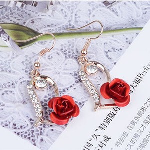 Fashion-Love-Women-Drop-Heart-Earrings-Rose-Crystal-Dangle