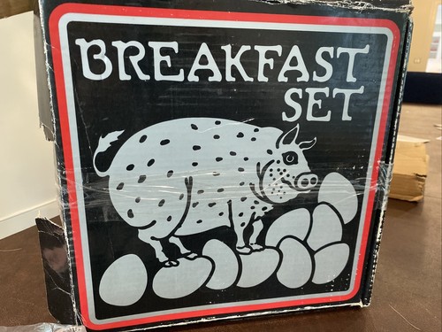 Vintage Taylor & Ng Breakfast Bacon Egg Set Cast Iron Bacon Press 2Egg Rings NEW - Picture 6 of 10