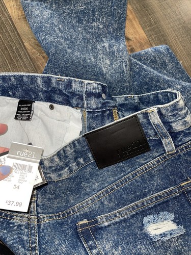 Rue21 Premium Acid Wash Blue Relaxed Jeans Größe W34 L24 - Bild 5 von 17
