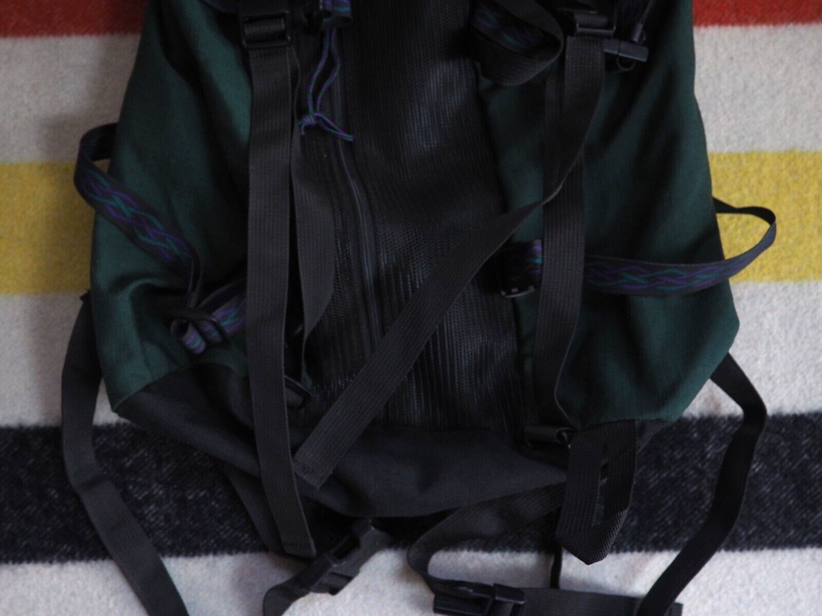 VTG Jansport Forest Green Geometric Outdoor Hiking School 