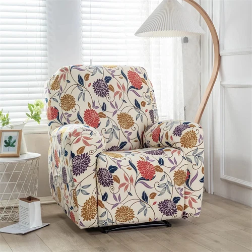 Copripoltrona reclinabile elastica stampata floreale copertura geometria nordica 4 pz/set - Foto 4 di 37