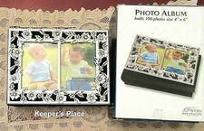 JC Penny Home Collection Photo Album 4 x 6 Holds 100 Photos Silver Frame New