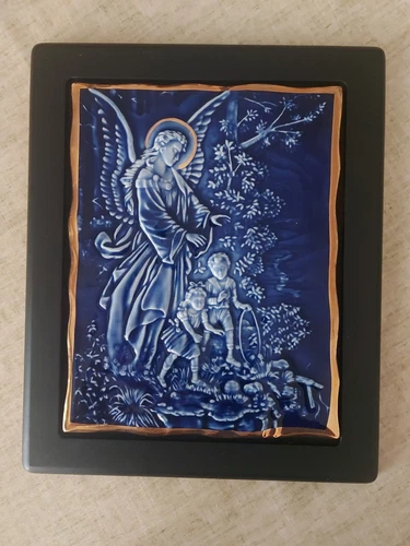Angel Religious Orthodox Byzantine Icon Porcelain and Gold!!!!!!
