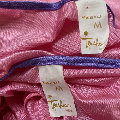 Vtg 60s/70s Texsheen Lingerie Sheer Pink/purple Peignoir Set Nightgown Robe - Picture 19 of 20
