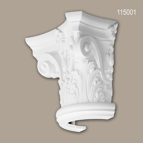 PROFHOME 115001 Semicolumnas Capitel Columna Elemento decorativo Estuco - Imagen 2 de 5