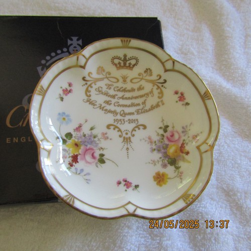 Royal Crown Derby Queen Elizabeth 60th Anniversary Bone China 2012 New Pin Dish - Picture 10 of 21