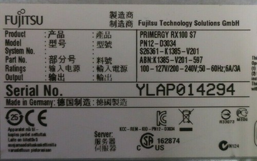 Fujitsu Primergy RX100 S7 Quad-Core E3-1270 8GB Ram 2x 3.5" Bay 1U Rack Server - Picture 3 of 4