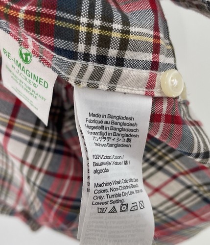 J.Crew Men’s Broken-In Organic Cotton Red Plaid Big Oxford Classic Shirt Size L - Picture 6 of 9