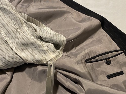 Hugo Boss Pasolini Black Striped 2-Button Notch Lapel Men-Blazer 100%Wool Sz 44L - Picture 19 of 21