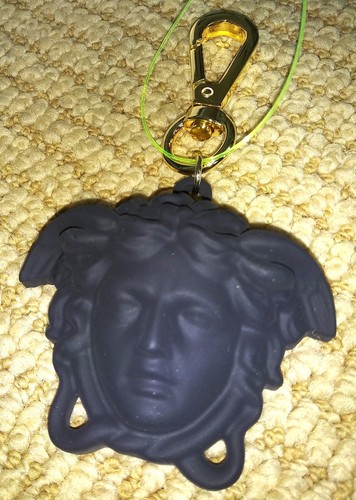 VERSACE Italia La Medusa Diseñador Silicona Llavero Cadena Dije Negro ¡NUEVO CON ETIQUETAS! - Imagen 15 de 24