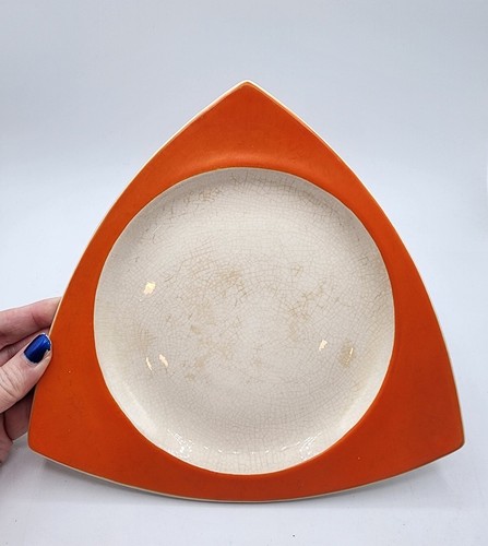 Vintage Salem Tricorne Streamline Orange Atomic Plate Teacup Set MCM Halloween - Picture 4 of 12