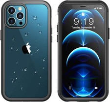 Case Compatible With iPhone 12 Pro Max 6.7" Built in Screen Protector Black
