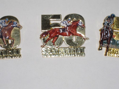 1973-2023--50th Anniversary Secretariat Triple Crown Pins - Picture 3 of 7