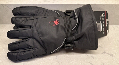 Guantes Spyder Negros Para Hombres L XL Aislados Esquí Snowboard Trituradora Ajustable Nuevos - Imagen 2 de 6