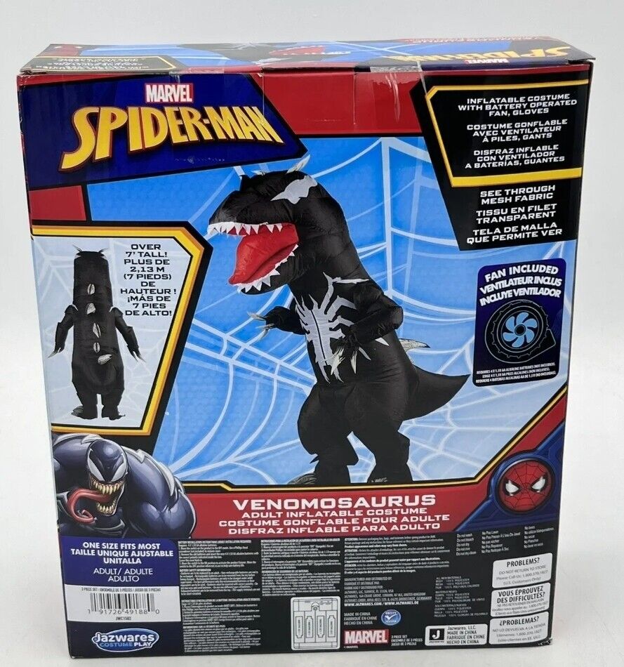 HTF Venomosaurus Adult Inflatable Dinosaur Costume Spiderman by Jazwares HTF Venomosaurus Adult Inflatable Dinosaur Costume Spiderman by Jazwares