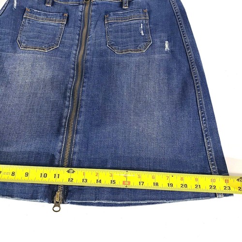 Minifalda vaquera azul con cremallera frontal Jag Jeans Western Glove Works para mujer talla 10 - Imagen 7 de 8