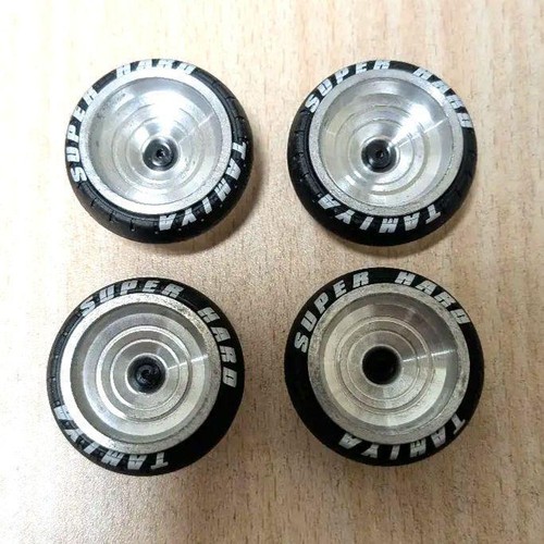 Tamiya Mini 4WD Super Hard Large Diameter Barrel Tires & Heavy Aluminum Wheels