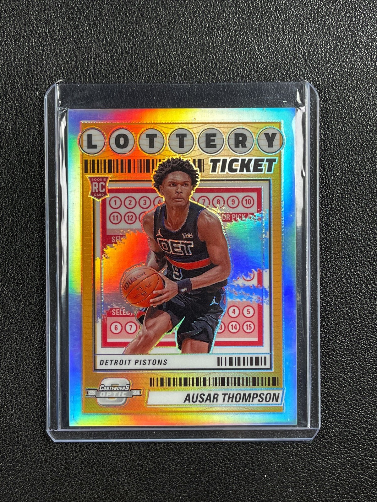 AUSAR THOMPSON 2023-24 CONTENDERS OPTIC #4 ROOKIE LOTTERY TICKET SILVER PRIZM RC