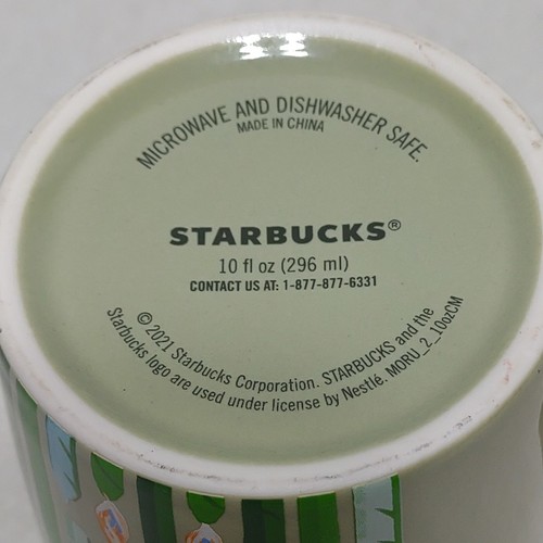 Starbucks Coffee Mug Cocoa Cup 20 Birthday Candles Ceramic 2021 Green Blue 10oz - Picture 8 of 11