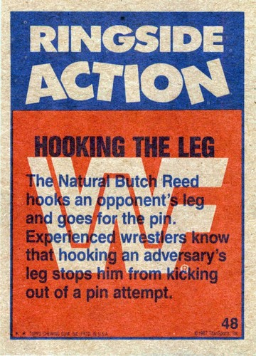 1987 WWF Wrestling Card THE NATURAL BUTCH REED Topps WWE - Bild 2 von 2