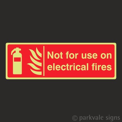 Photolumineszenz nicht zur Verwendung auf Elektrokaminen leuchten im Dunkeln Schild