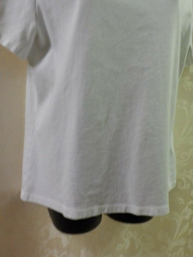 Croft & Barrow Knit Top Size XL White Short Sleeves V Neck Cotton Blend Stretch - Picture 3 of 10