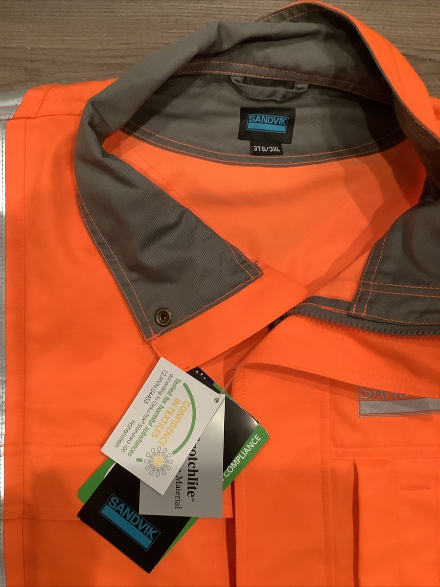 NWT 3XL Mining Miner Suit Flame Orange Coveralls One Piece