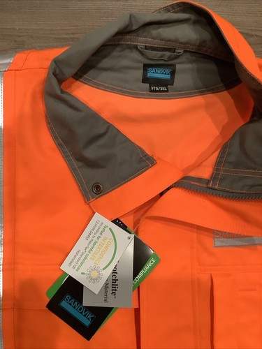 NWT 3XL Mining Miner Suit Flame Orange Coveralls One Piece New With Tags Sandvik - Picture 3 of 8