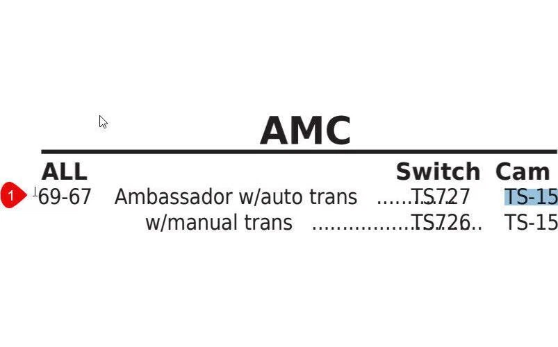 AMC American Motors Ambassador nueva cámara de reparación de señal de giro TS15 Foto 2 de 3
