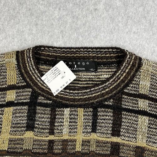 Vintage Protege Collection Sweater Mens XL Knit Biggie 90’s 3D Cosby Dead Stock - Picture 2 of 11