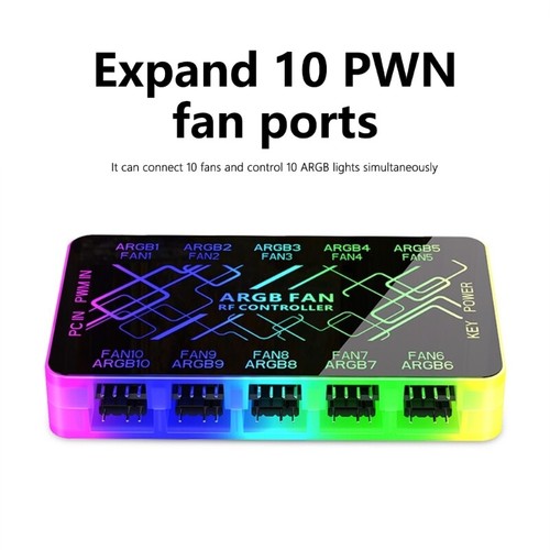 Efficient Cooling 12V/4Pin PWM 5V/3Pin Argb Fan Hub With Remote Exquisites Size - Picture 2 of 8