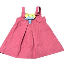VTG 70s Chocolate Soup Girls Pink Cat Bow Pinafore Jumper Dress Size 6X