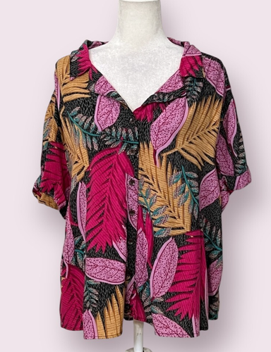 Conjunto Top Con Pantalones Jane and Delancey Para Mujer Talla 3X Rosa Estampado Tropical Verano - Imagen 2 de 10