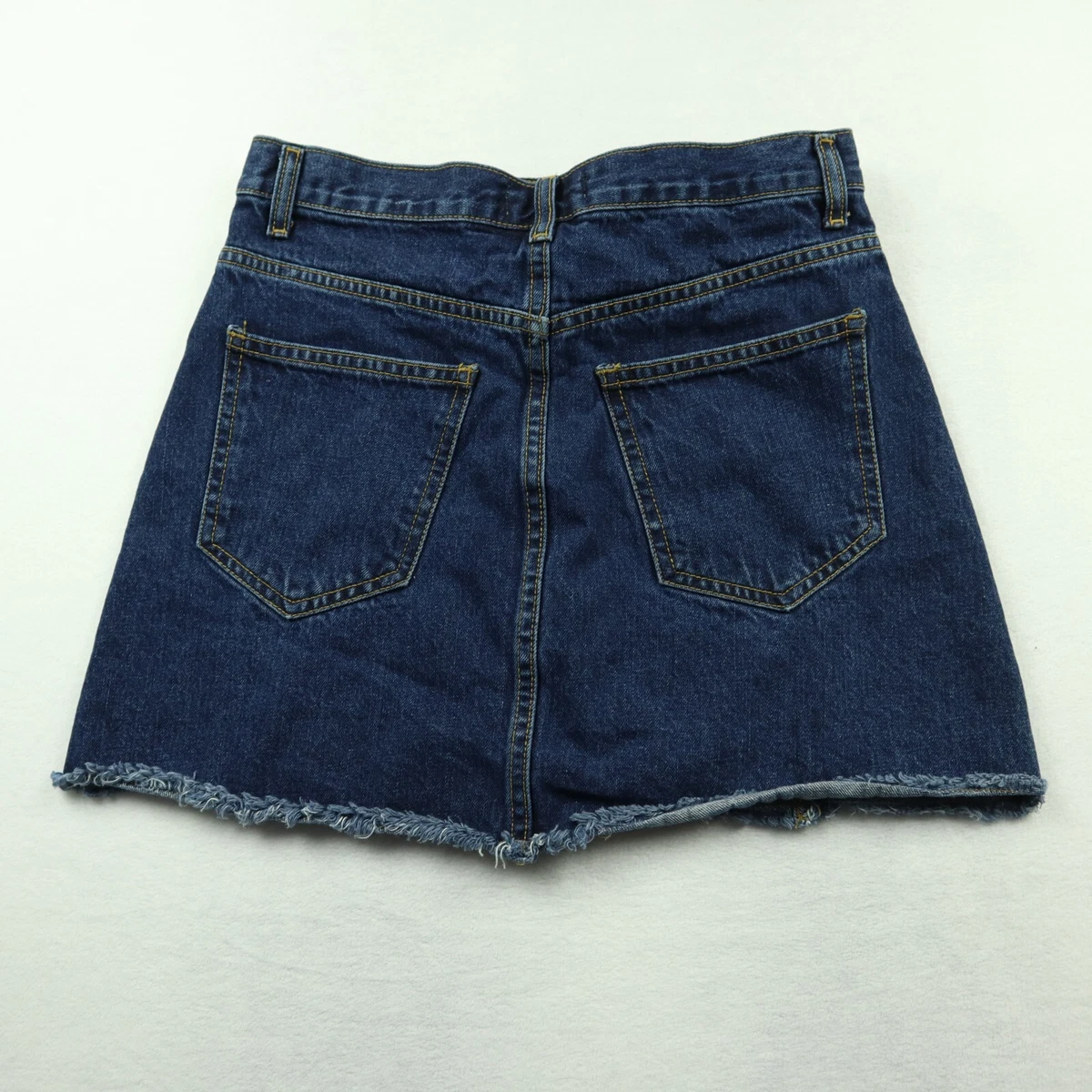 Dark blue denim clearance button up skirt