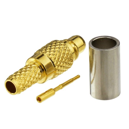 5-Pack MMCX Male Plug Crimp Solder Connector for RG174 RG316 LMR100 Coax Cable - Picture 3 of 4