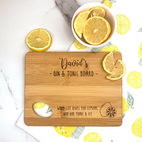 Personalisiertes Gin Tonic Schneidebrett aus Holz Mama Geburtstagsgeschenk - INDIVIDUELLER NAME - Bild 27 von 30