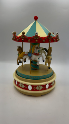Vintage 1980 Enesco Carousel Waltz 4 Horse Merry Go Round Music