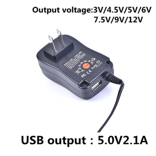 Adapter Adjustable Power Supply 3V 4.5V 5V 6V 7.5V 9V 12V 2A 2.5A AC/DC US EU F6 - Afbeelding 3 van 16
