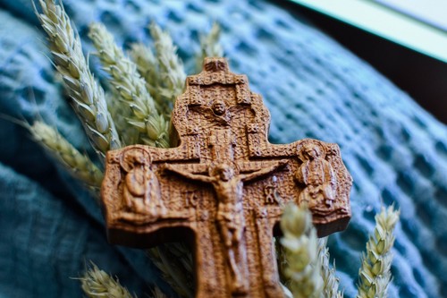 4.5 INCHES Pectoral Cross Orthodox crucifix Wood Carved Religious christian gift - Picture 4 of 7