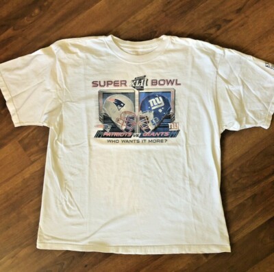 MEN'S SIZE XL SUPER BOWL XLII 42 NY GIANTS VS. NE PATRIOTS EXCLUSIVE STADIUM TEE