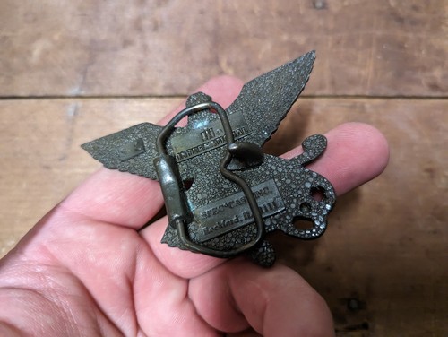 Vintage Pewter Farm Spec-Cast International Case IH Bald Eagle USA Belt Buckle - Picture 3 of 5