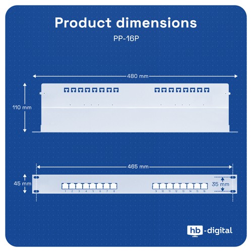 Patchpanel Cat6 Cat6a 8/12/16/24-Port RJ45 geschirmt Desktop Aufputz 1-10 GB LAN - Afbeelding 46 van 193