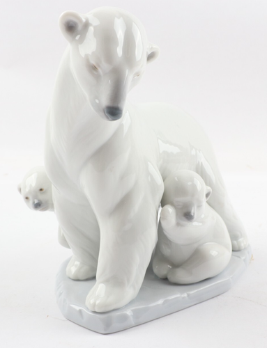 Lladro Daisa 6745 Artic Family Eisbär mit 2 Jungen glasierte Oberfläche Juan Huerta - Bild 2 von 13