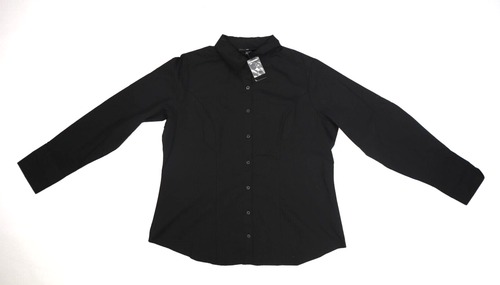 Ashley Stewart Stretch Cotton Blend Shirt Button Front Long Sleeve Womens 12