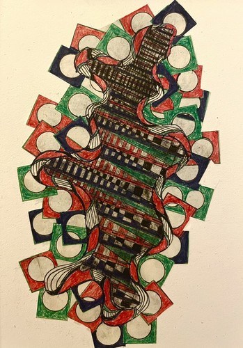 "Autonome Kinetic" Handgemalt Original Abstrakte Collage Gemälde 8" X 10" - Bild 2 von 2
