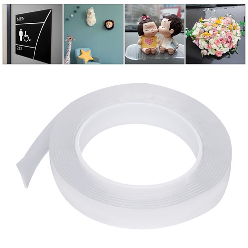 9.85 FT Tape Strong Sticky Clear Tape Poster Carpet Tape Reusable Double Sided - Picture 6 of 24